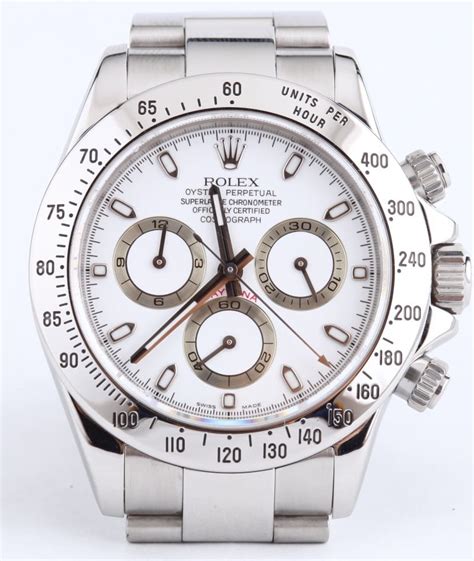 rolex daytona white face used|rolex daytona steel white dial.